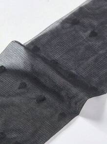 1 Pair Cute Heart Pattern Jacquard Tights For Women, High Waist Stirrup Pantyhose, XS-M