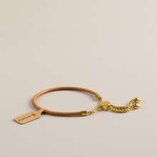 BLKSMTH BLKSMTH 18K Gold Plated Tassel Drawstring Adjustable Leather Bracelet For Women