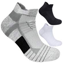 3 Pairs Mesh Sports Terry Socks Anti-Slip Ankle Running Socks Cushioned Athletic Basketball Socks - A - View 9