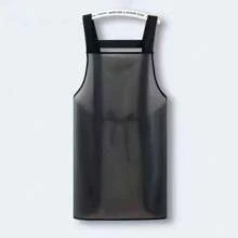 1 pezzo Grembiule da cucina impermeabile in PVC resistente agli oli, grembiule nero trasparente anti-sporco per la pulizia