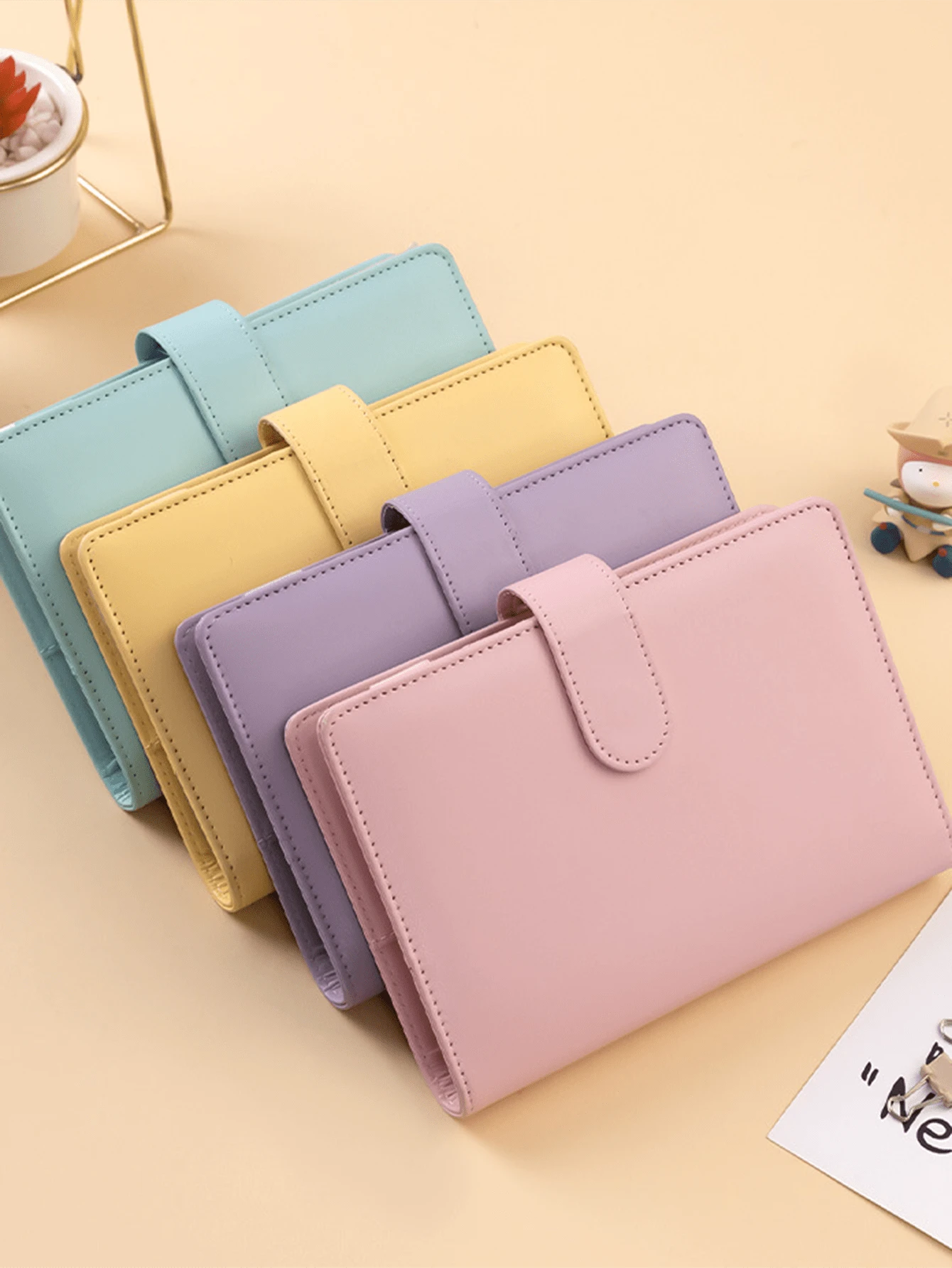 A6 Leather Budget Binder With Zipper Envelopes, Bohemian Style Cash Envelope System For Budget Management - Multicolor - View 2
