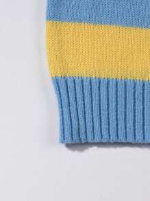 Loose Fit Casual Street Style Unisex Knitted Sweater, Warm For Spring, Autumn & Winter, European & Asian Design, Long Sleeve, Dropped Shoulder, Minimalist Striped Crew Neck