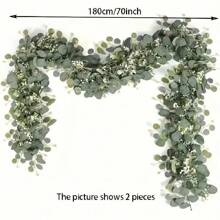 1pc/2pcs/4pcs Eucalyptus Garlands,1 Pack 5.7ft Long Artificial Mixed Eucalyptus Leaves Vine,Greenery Garland Hanging Plants For Farmhouse Table Centerpiece Mantel Wedding Arch Christmas Decor,Room Decor,Home Decor,Kitchen Decor,Wedding Decor,Table Decoration,Centerpieces,Office Decor,Garden Decor,Outdoor Decor