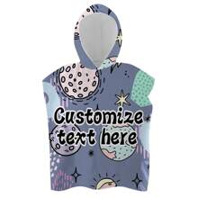 1pc Customizable Cartoon Pattern Wearable Hooded Poncho Towel, Adorable Personalized Super Absorbent Quick-Dry Microfiber Towel Cloak, Suitable For Swimming, Travel, Beach Bathroom Decor Fall Decor Beach Essentials Back To School