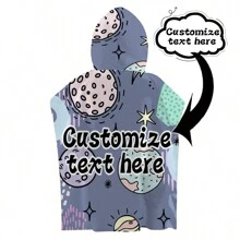 1pc Customizable Cartoon Pattern Wearable Hooded Poncho Towel, Adorable Personalized Super Absorbent Quick-Dry Microfiber Towel Cloak, Suitable For Swimming, Travel, Beach Bathroom Decor Fall Decor Beach Essentials Back To School