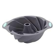 1 pieza Molde de silicona gris para pastel de gasa rectangular redondo resistente a altas temperaturas Bandeja de horneado Juego de moldes para pan tostado y donas - Gris - Ver 13