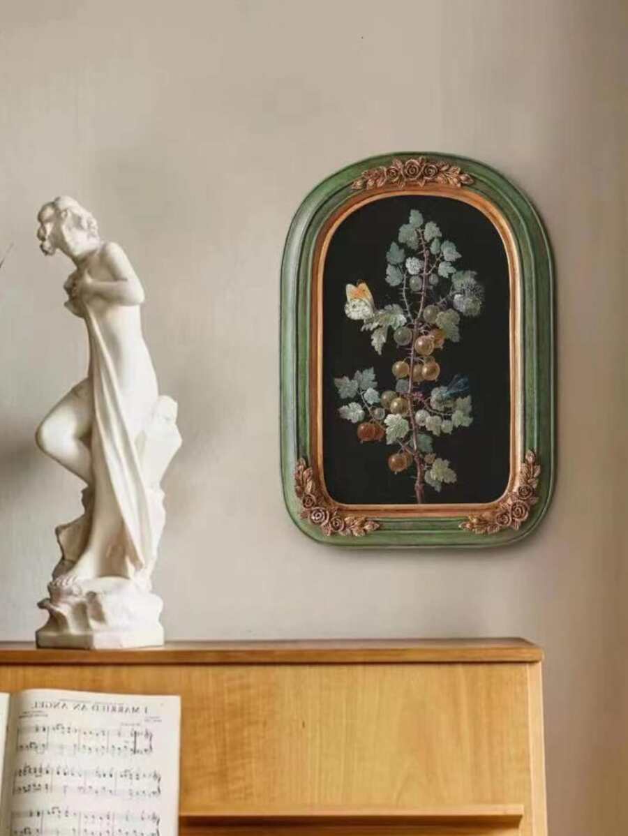 1件复古欧式树脂雕刻装饰相框，经典复古家居装饰礼品，生日/毕业礼物 - 彩色 - 查看 1