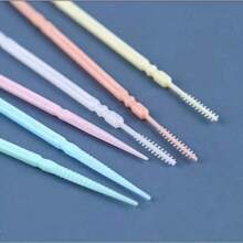 100pcs Plastic Toothpick Bags, Double-Ended Fish Bone, Disposable Individual Packing, Suitable For Home And Hotel, Portable