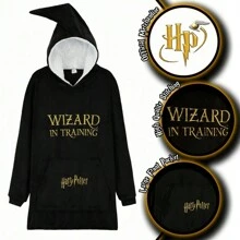 Harry Potter Oversized Blanket Hoodie And Fleece Wearable - Black - View 2