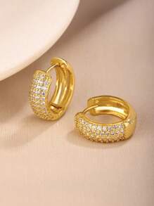 1 Paar klassische Zirkonia Creolen Ohrringe Damenschmuck für Frauen 925 Sterling Silber vielseitige Ohrringe Edel Schmuck Geschenke für Mädchen für den täglichen Gebrauch, Verabredungen, Dekoration für Abschlussball und Partys