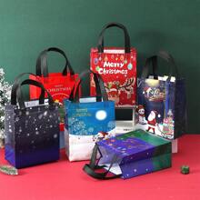 Bolsa de regalo de fieltro no tejido laminado con diseño tridimensional de Navidad, bolsa con laminado en caliente - Multicolor - Ver 11