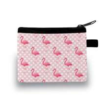 Coin Purse In Colourful- Sloth Bears/Alpaca/Flamingo Printed Coin Purse - Casual Style, Polyester Material - Multicolor - View 14