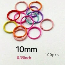 100 piezas de 8/10mm anillos abiertos de doble vuelta, anillos de conexión para pulseras, collares y accesorios de joyería DIY - anillo abierto - Ver 8