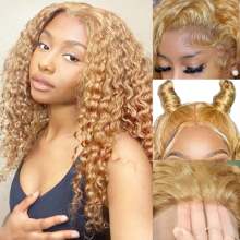 Best Human Hair Wig 13x6 Lace Front Wigs Human Hair 250% Density HD Blonde Lace Front Wigs Human Hair Healthy And Durable 27# Colored Glueless Wigs Human Hair Pre Plcuked With Baby Hair Wedding Party Christmas Mother's Day Valentine's Day Daily Use - Ginger - View 2