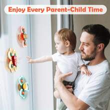 1/3 件彩色吸盘陀螺玩具 - 有趣的昆虫和自然主题陀螺，适合青少年 - 非常适合浴缸、餐桌和浴室玩耍，非常适合万圣节、感恩节和圣诞节礼物 - 彩色 - 查看 3