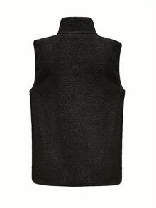 Fashionable Women Casual Fuzzy Sleeveless Jacket Vest Cardigan