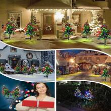 4PCS Upgraded 30 Inch Green Solar Lighted Christmas Tree Outdoor Decoration - 4PCS - View 8
