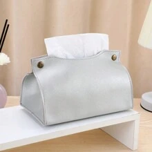 Minimalistische bogenförmige Taschentuchbox aus PU-Leder im skandinavischen Stil, staubdichter Taschentuchhalter für Schreibtisch und Auto