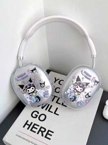 Sanrio 1 Pair Cute Cartoon Transparent Demon Bike Pattern Protective Case Compatible With Airpods Max, Soft Rubber Earmuffs Cover (Earphones Not Included)