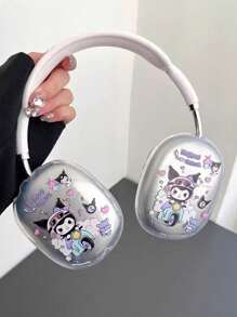 Sanrio 1 Pair Cute Cartoon Transparent Demon Bike Pattern Protective Case Compatible With Airpods Max, Soft Rubber Earmuffs Cover (Earphones Not Included)