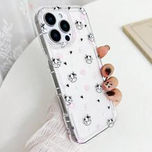 Apple Animal 5 Pieces Set, Cute Cow Heart New Flower Pattern Print, Transparent Airbag Shock-Absorbing Phone Case+Data Cable Protection/Storage+20W Fast Charging Protective Case, Compatible With IPhone 11 12/13mini 14/14Promax 15/15Promax 16/16Promax, Suitable For Giving Christmas Gifts To Friends - Clear - View 4