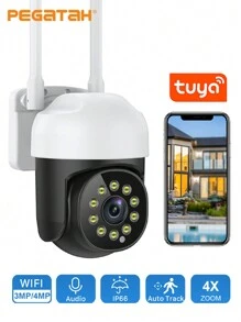 2K Tuya Wireless Outdoor Camera 4x Zoom Surveillance Cameras With Wifi 2-Way Audio IP Camera For  Smart Home Security Protection