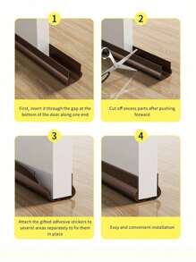 Dải gioăng cửa nhiều màu tùy chọn mới, Dải cách âm khe cửa, Miếng đệm khe cửa chống muỗi, côn trùng tự dính (Băng dính hai mặt kèm theo Hướng dẫn sử dụng) - Nhiều màu - Xem 7