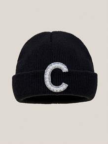 1 Stück Baby Infant personalisierte gestrickte Beanie Mütze, Herbst/Winter Buchstaben gestricktes Schädelmütze, geeignet für Säuglinge und Kleinkinder das ganze Jahr über - 0-6M - Übersicht 6