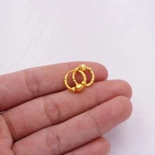 Hoa tai Hoa tai tròn nhỏ mạ vàng Trang sức thời trang cho phụ nữ Quà tặng Khuyên tai vòng Khuyên tai vàng Phụ kiện xỏ khuyên - Vàng - Xem 7