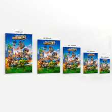 Póster de videojuego de estrategia en tiempo real Clash Royale Póster enmarcado en lienzo Póster con marco de madera incorporado Dormitorio de casa Garaje Art Deco - Multicolor - Ver 3