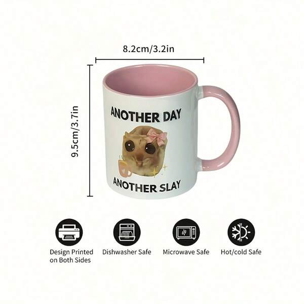 1pc Large Capacity Ceramic Mug, Daily Coffee/Tea Cup, Office Water Cup, Summer Iced Soda/Juice Cup Back To School