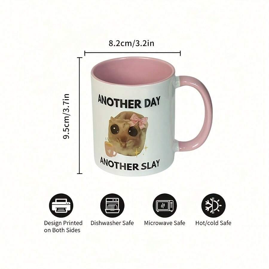 1pc Large Capacity Ceramic Mug, Daily Coffee/Tea Cup, Office Water Cup, Summer Iced Soda/Juice Cup Back To School