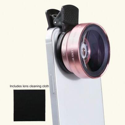 Universal Clip Kamera Objektiv-Kit - 0,45X Super Weitwinkel & Makro 2-in-1 Objektiv mit Objektivtuch kompatibel mit iPhone Android Handy für Sommerurlaub, Reisen, kreative Fotografie Handy Zubehör, Handy Objektiv