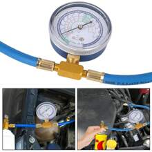 汽车空调制冷剂 R134a R12 R22 充电软管 3000PSI 管道压力表 AC 氟利昂加油 1/2ACME 1/4SAE 适配器 - 藍色 - 查看 5