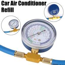 汽车空调制冷剂 R134a R12 R22 充电软管 3000PSI 管道压力表 AC 氟利昂加油 1/2ACME 1/4SAE 适配器 - 藍色 - 查看 4