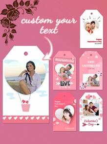 36 piezas Etiquetas personalizadas para regalos con tema del Día de San Valentín, etiquetas de regalo personalizables con texto, etiquetas colgantes DIY para el Día de San Valentín, decoraciones de etiquetas de papel para regalos, decoraciones colgantes para cajas de regalo, accesorios para regalos de bodas y cumpleaños, adecuado para embalaje de regalos, bodas, ocasiones festivas, embalaje de regalos de amor para el Día de San Valentín, decoraciones colgantes para embalaje de repostería