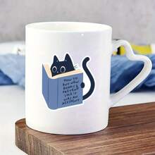 Katze lesend 3 Zoll Vinyl Aufkleber, Buch-Aufkleber, Kindle Aufkleber, Geschenk für Buchliebhaber, Buchliebhaber Merchandise, Schmökerer, Leseliebhaber, E-Reader, verspieltes buchiges Design, süß und künstlerisch, perfekt für Laptops, Wasserflaschen, Handyhüllen, Notizbücher und mehr, wasserfest