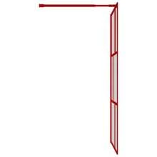 Clear ESG Glass Walk-In Shower Wall Red 100x195 Cm Modern Bathroom Panel - Red - View 3