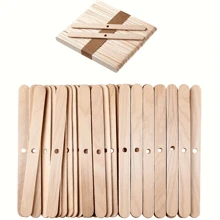 5/25/50/100/250 Stücke Holz-Wachskern-Halter Tasse, Wachs mit Loch Holz-Stab Wachs-Kern-Halter 4,49"*0,39"