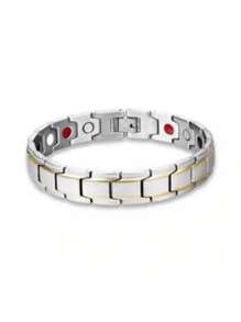 1 pièce Bracelet métallique magnétique à la mode et polyvalent pour hommes