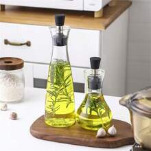 1 pieza Aceitera de estilo danés para el hogar, botella de vidrio borosilicato resistente a fugas apta para aceite, salsa de soja, vinagre, adecuada para exteriores, cocina, Navidad, Año Nuevo