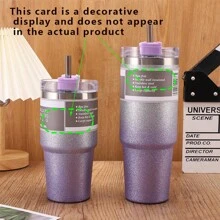 High-Grade Stainless Steel Car Cup With Rhinestone Coating, Insulated Straw Cup Large Capacity Coffee/Iced Beverage Cup, High Aesthetics And Large Capacity (Capacity Difference Is Approximately 20ml, Actual Product Received Shall Prevail) Water Bottle - Purple - View 7
