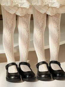 1 Pièce Collants En Maille À Motif De cœur Pour Enfants, Convient Pour Une Utilisation Quotidienne