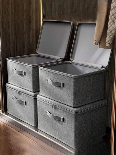 大容量可折叠带盖储物盒，家用衣柜折叠式储物箱，衣服，毛毯收纳盒，裙子，鞋子，牛仔裤，靴子，裙子，卧室，收纳盒，收纳盒，家居收纳，女式白色 T 恤，女式黑色裤子，女士冬装，连衣裙，女士冬装，优雅女装，女士白衬衫，长袖，女士白色连体裤，女士春季连衣裙，女士春季服装，春季，春装，极简主义，夏季上衣