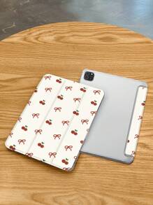 Cherry Bow Pattern Case Compatible With IPad 10.2 Inch 2021/2020 IPad 9th/8th Generation,Compatible With Samsung Galaxy Tab A8 10.5 Inch 2022,Compatible With Huawei Matepad 10.4/ Tab Cover,With Pen Holder,Supports Automatic Sleep/Wake Lid