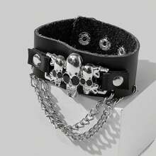 9 chiếc vòng tay da PU đinh tán phong cách Punk, vòng tay đinh tán Gothic Rock phóng đại dành cho cả nam và nữ, đa năng cho lễ hội, cặp đôi, sinh viên, thời trang cổ điển mặc hàng ngày - màu đen - Xem 17