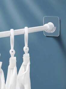 6pcs Transparent Shower Curtain Rod Bracket, Punch-Free Bathroom Curtain Rod Bracket, Curtain Rod Fixing Hook, Door Curtain Rod Bracket Accessories, Bathroom Shower Small Accessories, Shower Curtain Rod Self-Adhesive Hook Bracket,Versatile Key Holder,Towel Bar Clip, Buckle, Kitchen Rack Buckle, Door Hook Home Bathroom Decor Bathroom Organizer Fall Decor Back To School