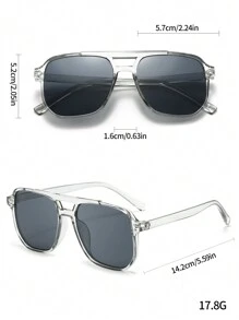 1pc Sporty Outdoor Y2K Retro Driving, Travel, Beach Fashion Glasses For Men And Women, Summer Fashion For Summer Beach Vacation,Outdoor,Travel - Light Grey - View 4