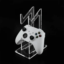 Dual Controller Stand, Game Controller Holder, Dual Control Bracket, Compatible With PS4/PS3/, One, Desktop Game Pad Stand And Accessories, Building Your Gaming Fortress - Transparent - View 14