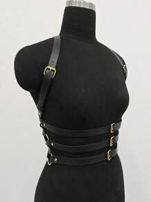 1 curea de corset sexy în stil gotic, bretele pentru femei de mărime mare, potrivite pentru petrecerea de Halloween, cosplay - Negru - Vizualizare 6